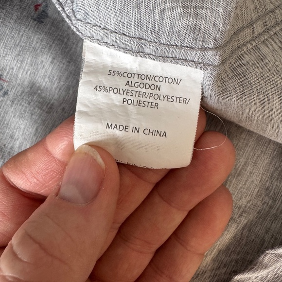 Molokai Surf Co Men's Allover Boat & Anchor Short Sleeve Button Shirt Gray Large - Picture 7 of 13